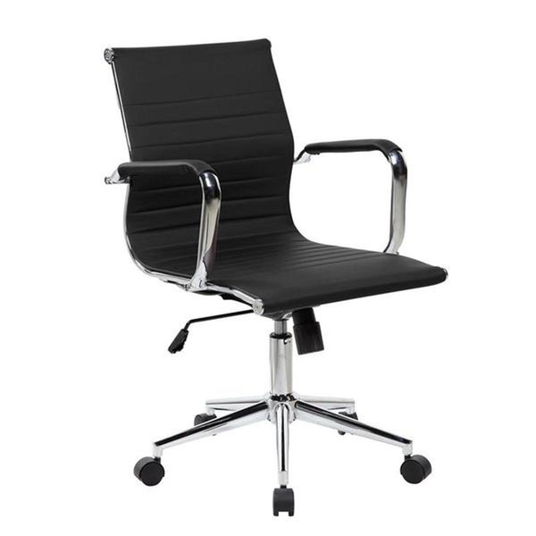 Techni Mobili Techni Mobili RTA-4602-BK Modern Medium Back Executive Office Chair; Black - 35-39.5 x 23 x 23 in. RTA-4602-BK